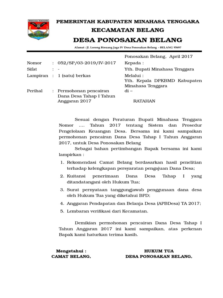 Dokumen Kelengkapan Pencairan Dana Desa