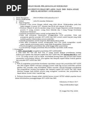 Laporan Hasil Pelaksanaan Kegiatan Sosialisasi Dan Penyuluhan Hiv