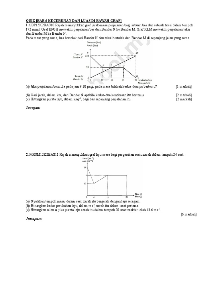 Quiz Graf Jarak Masa Dan Laju Masa  PDF