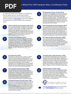 10 Industrial Accidents Where Poor Shift Handover Was a Contributory Factor