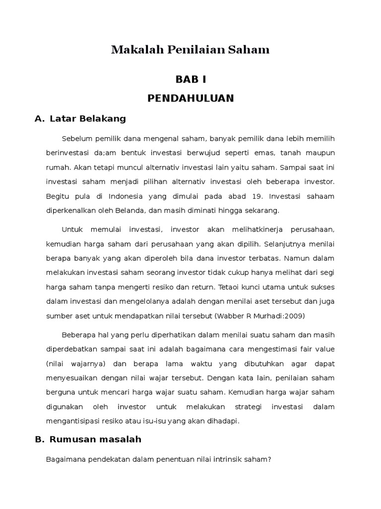 Penilaian Saham