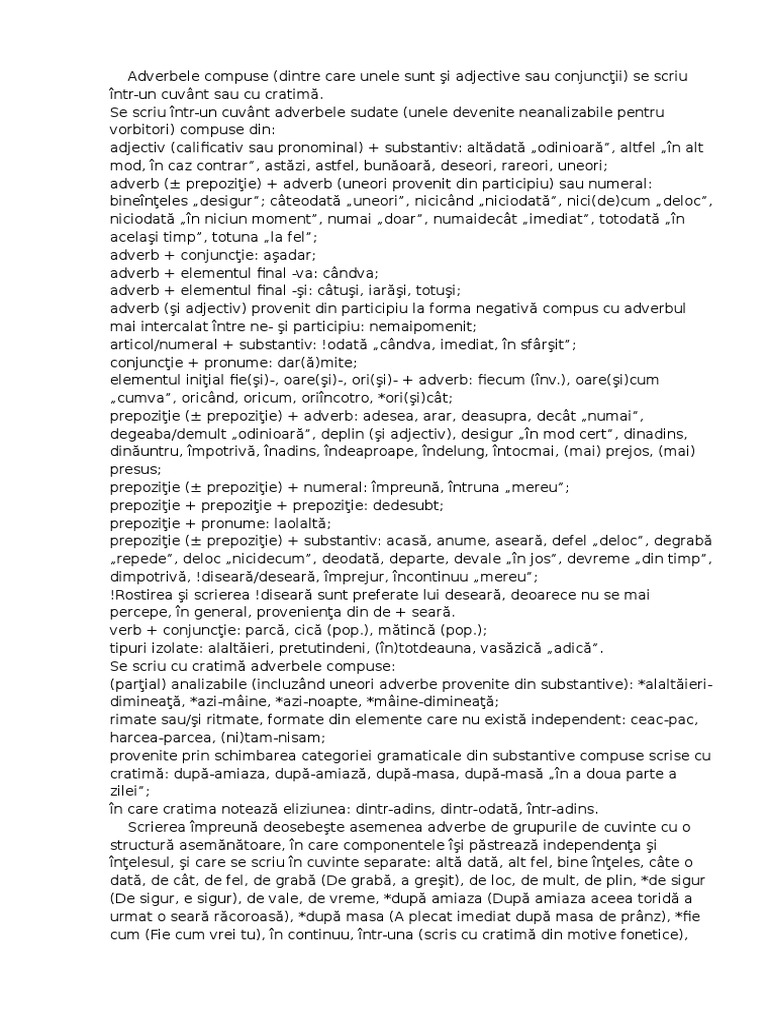 Adverbele Compuse | PDF