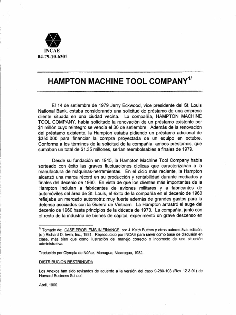 Hampton Machine Tool Company PDF