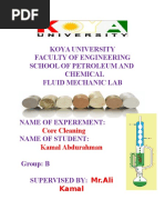 Koya University Faculty of Engineering School of Petroleum and Chemical Fluid Mechanic Lab