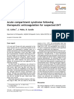 Acute Compartment Syndrome Following DVT