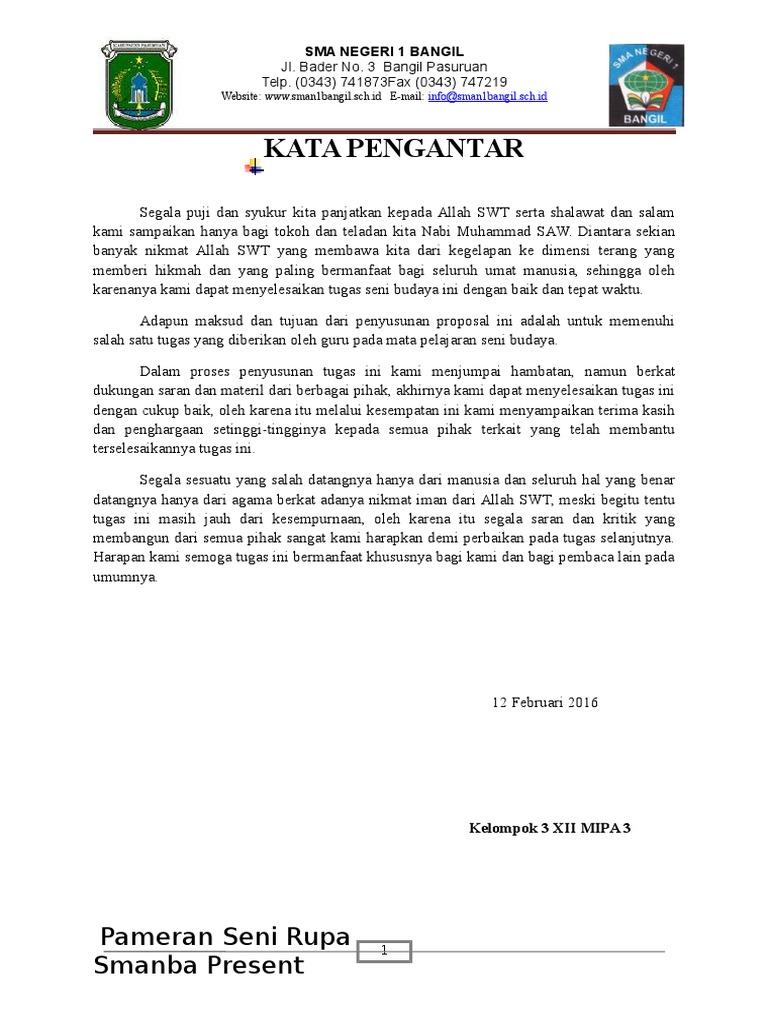 Kata Pengantar Pameran Seni Rupa Smanba Present