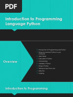 Introduction To Programming Language Python