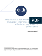 Why Electoral Systems Matter: An Analysis of Their Incentives and Effects On Key Areas of Governance