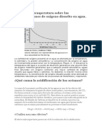 Efecto de La Temperatura Sobre Las Concentraciones de Oxígeno Disuelto en Agua