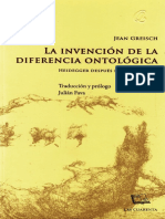 La Invención de La Diferencia Ontológica - Jean Greisch