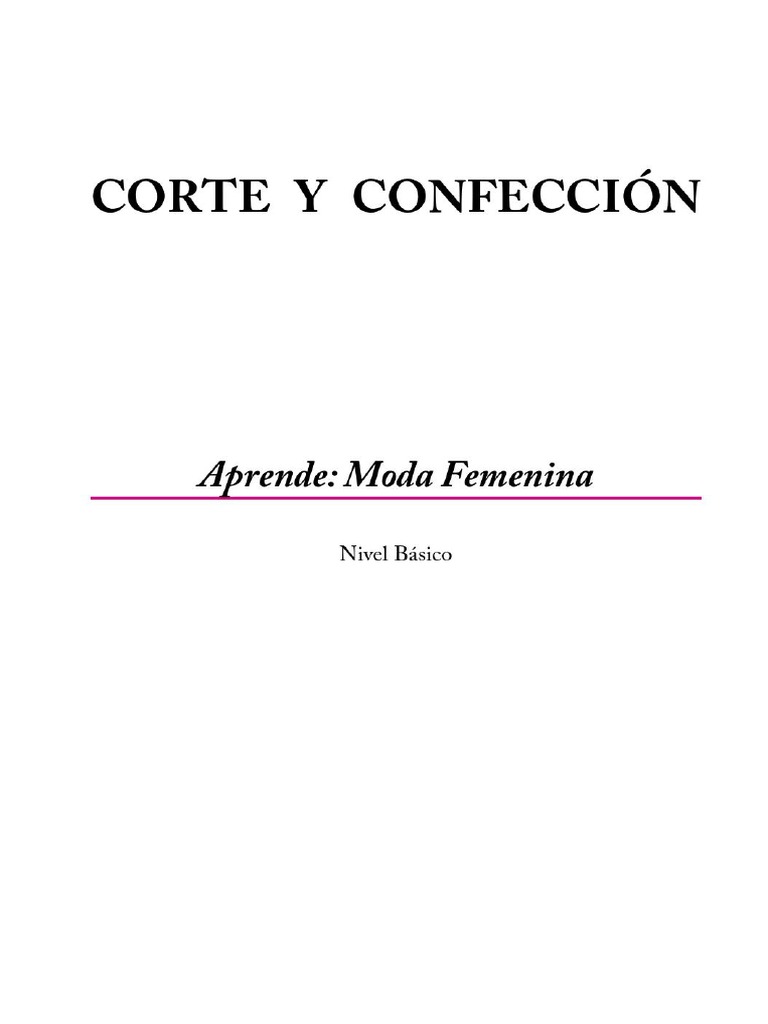 Corte y Confeccion Básico PDF | PDF