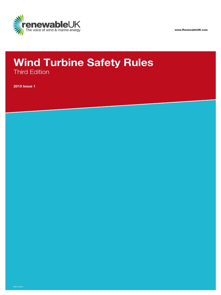 Wind Turbine Safety Rules Issue 3 Safety Occupational Safety And Health