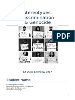 stereotypes discrimination   genocide student booklet