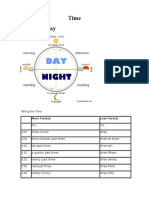 Time Parts of A Day: More Formal Less Formal