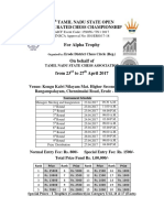 For Alpha Trophy: 65 Tamil Nadu State Open Fide Rated Chess Championship