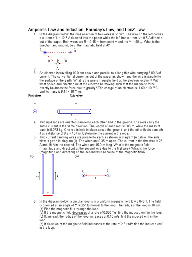 Ampere Law Faradays Law Problems Field