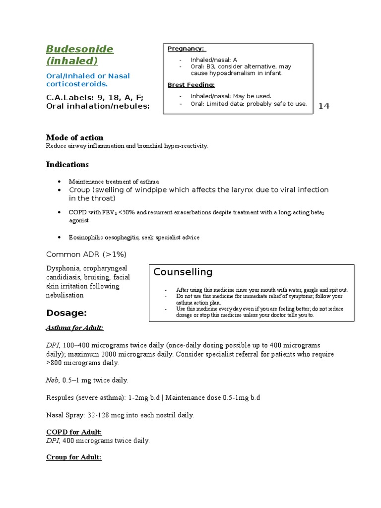 Budesonide intelligence overview