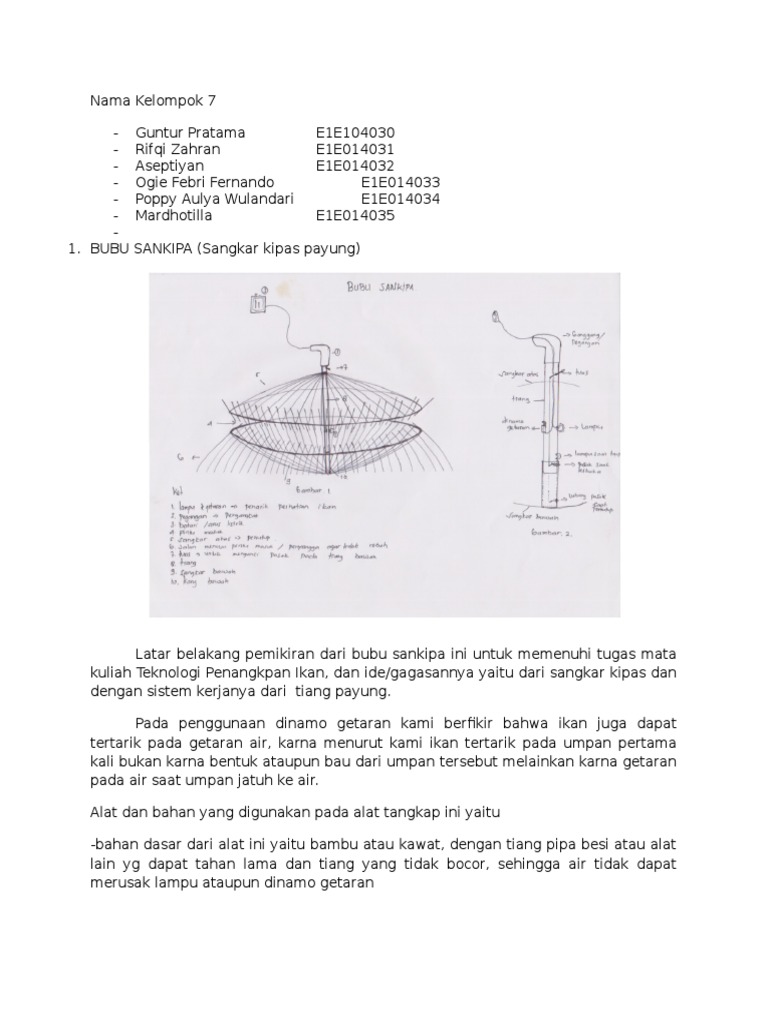 Alat Tangkap Bubu Sankipa & Rumpon Listrik | PDF