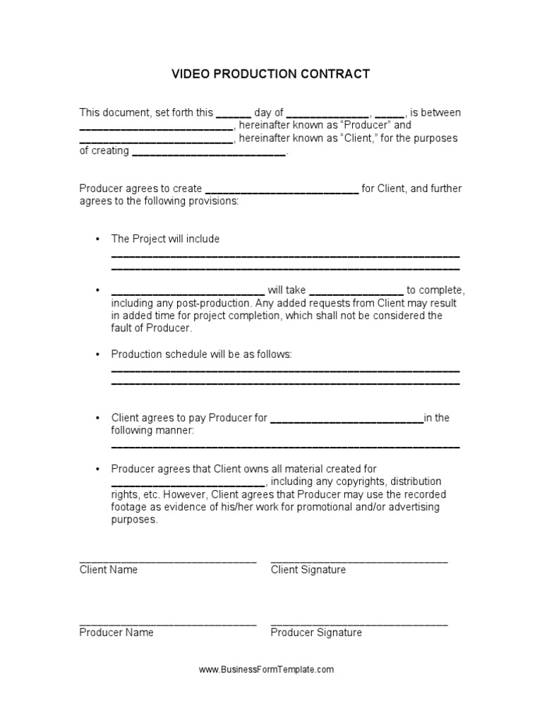 Video Production Contract | PDF