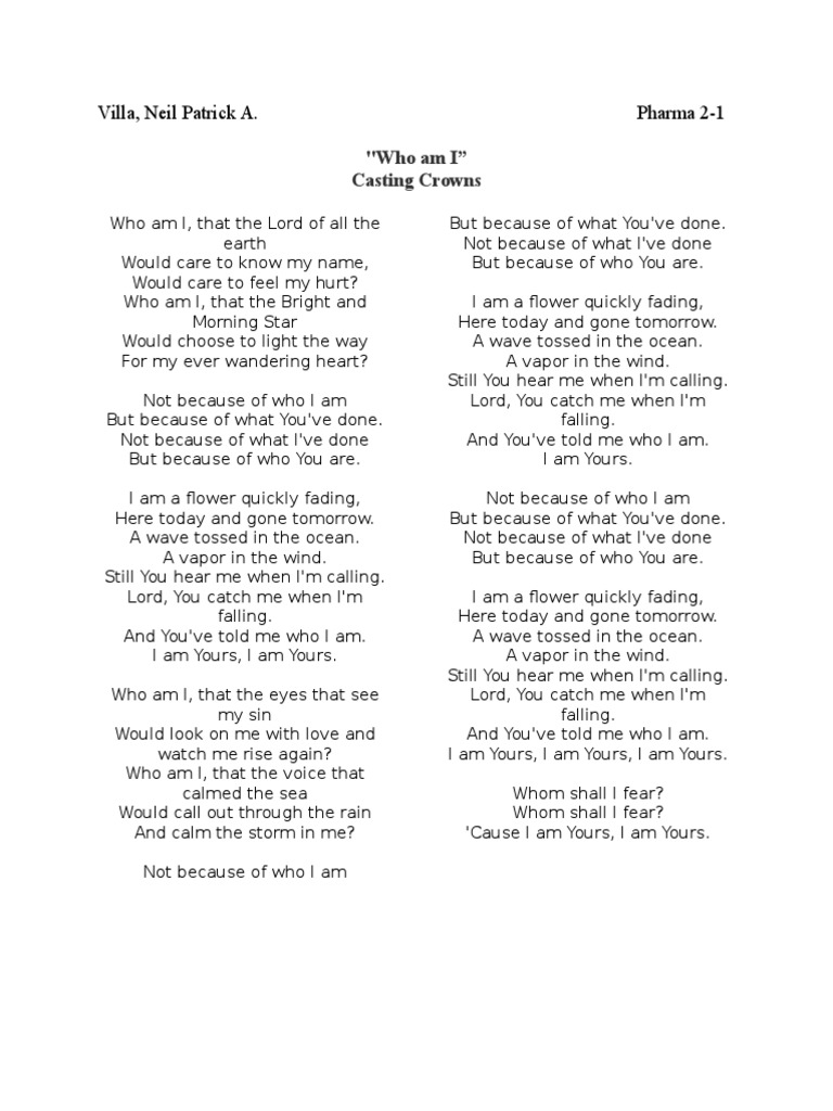 Who Am I LyricsWho Am I LyricsWho Am I Lyrics