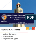 Object-Oriented Programming (CS F213) : BITS Pilani