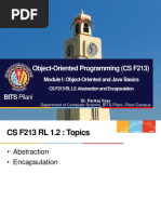 Object-Oriented Programming (CS F213) : BITS Pilani