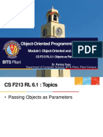 Object-Oriented Programming (CS F213) : BITS Pilani