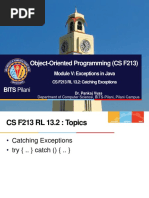 Object-Oriented Programming (CS F213) : BITS Pilani