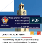 Object-Oriented Programming (CS F213) : BITS Pilani