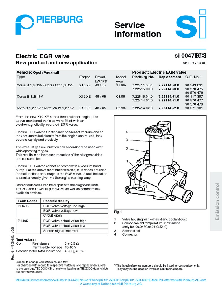 Electric EGR Valve | PDF | Vacuum Tube | Valve