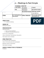 Lesson Plan - Meetings Int, IC Being Heard, Past Tense Review