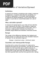 Measures of Spread