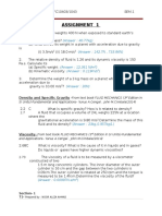 Fluid Mechanics Assignment 1