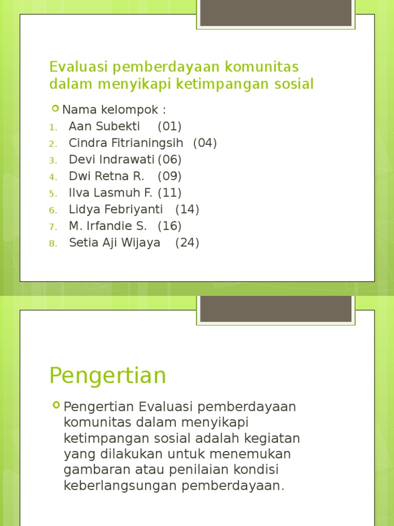 Evaluasi Pemberdayaan Komunitas Dalam Menyikapi Ketimpangan Sosial