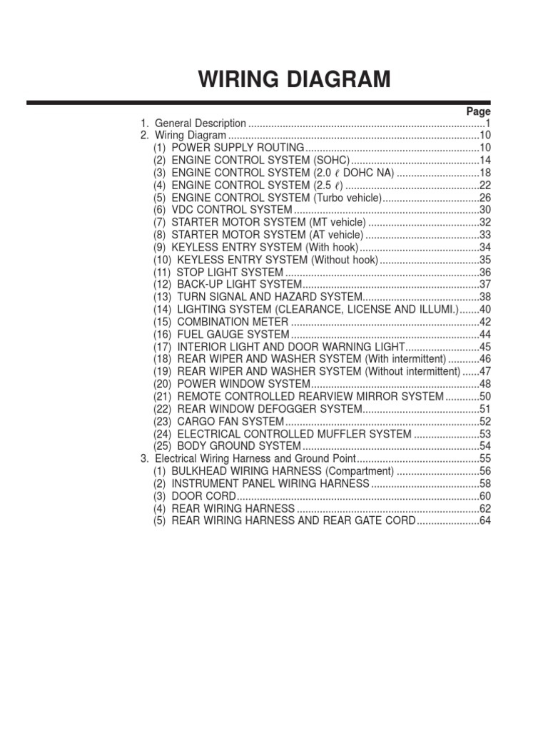 Subaru Impreza wiring diagram.pdf | Electrical Connector | Switch