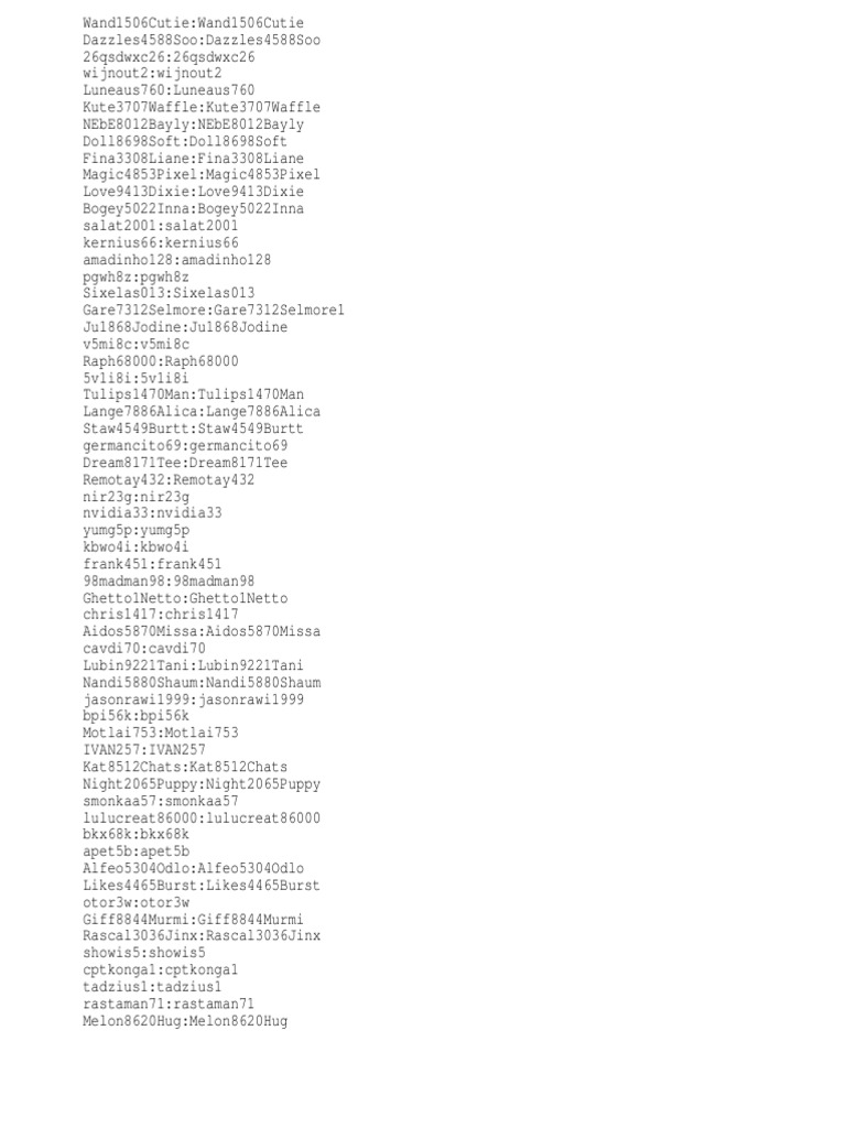 Usernames and IDs Compilation | PDF | Home & Garden