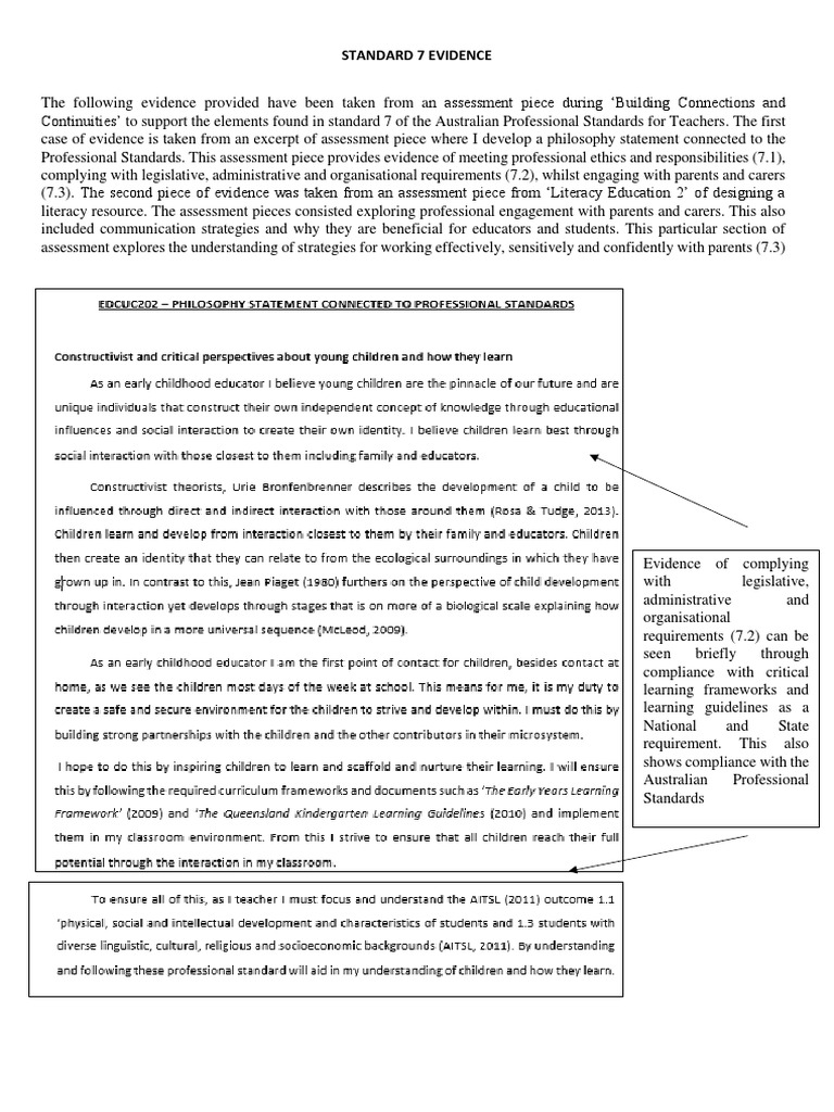 Evidence for APST 7 Compliance | PDF | Educational Assessment ...