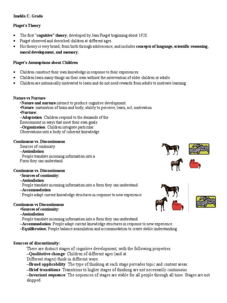Piaget Theory Summary PDF Metaphysics Applied Psychology