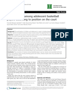 Sports Injuries Among Adolescent Basketball Players According To Position On The Court PDF