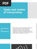 Types and Modes of Interpreting