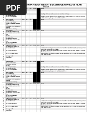 30day Workout Sheet