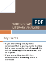 Writing Papers of Literary Analysis