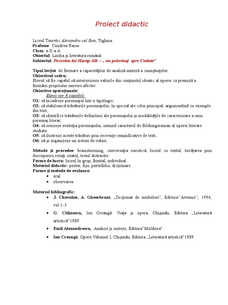 117 Proiect Didactic | PDF