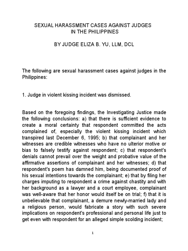 Sexual Harassment Cases Against Judges in The Philippines Sexual