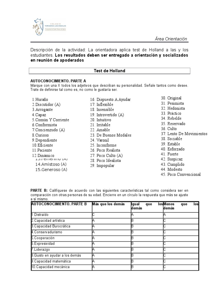 Test Vocacional | PDF | Science | Liderazgo