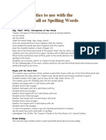 Activities To Use With The Word Wall