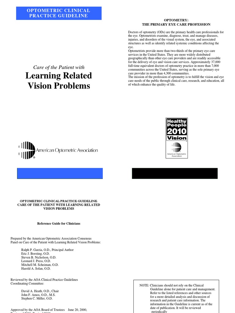 Learning Related Vision Problems | PDF | Learning Disability | Optometry