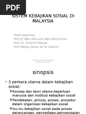 Sistem Kebajikan Sosial Di Malaysia Pdf