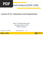 Linear Circuit Analysis (ELEN-1100) : Lecture # 21: Inductance and Capacitance