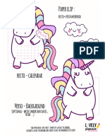 PDF March Calendar Divider Unicorn + Paperclips - by Lovelyplanner PDF